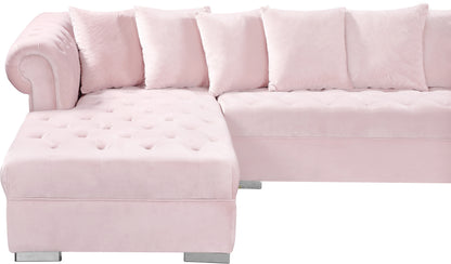 Candace Pink Velvet 3pc. Sectional Sectional