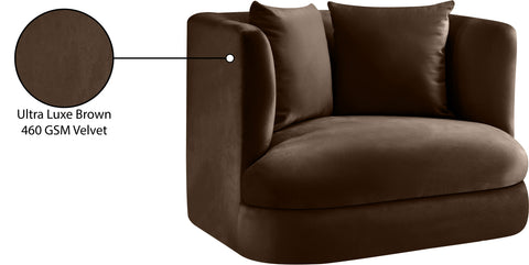 Jolie Brown Velvet Upholstered Chair, 1 Piece (Style 2)