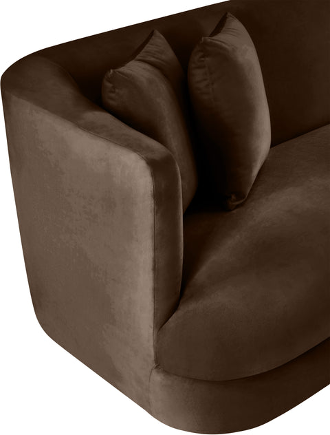 Jolie Brown Velvet Upholstered Chair, 1 Piece (Style 2)