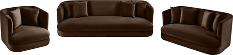 Jolie Brown Velvet Upholstered Chair, 1 Piece (Style 2)