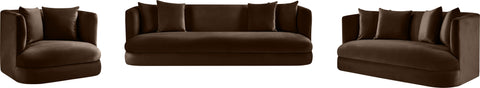 Jolie Brown Velvet Upholstered Chair, 1 Piece (Style 2)