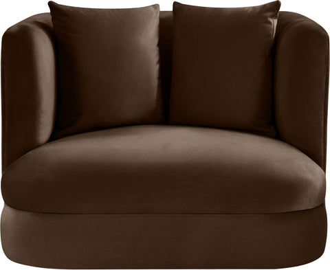 Jolie Brown Velvet Upholstered Chair, 1 Piece (Style 2)