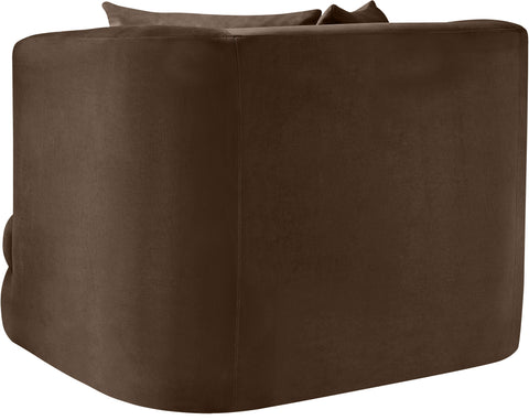 Jolie Brown Velvet Upholstered Chair, 1 Piece (Style 2)