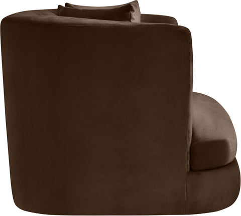 Jolie Brown Velvet Upholstered Chair, 1 Piece (Style 2)