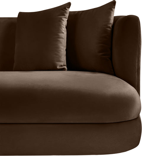 Jolie Brown Velvet Upholstered Chair, 1 Piece (Style 2)