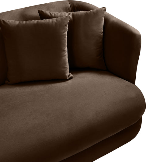 Jolie Brown Velvet Upholstered Chair, 1 Piece (Style 2)