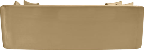 Jolie 93.5" Camel Velvet Upholstered Sofa, 1 Piece