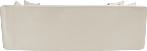 Jolie 93.5" Cream Velvet Upholstered Sofa, 1 Piece