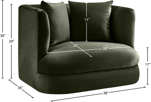 Jolie Green Velvet Upholstered Chair, 1 Piece (Style 2)
