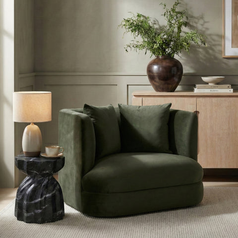 Jolie Green Velvet Upholstered Chair, 1 Piece (Style 2)