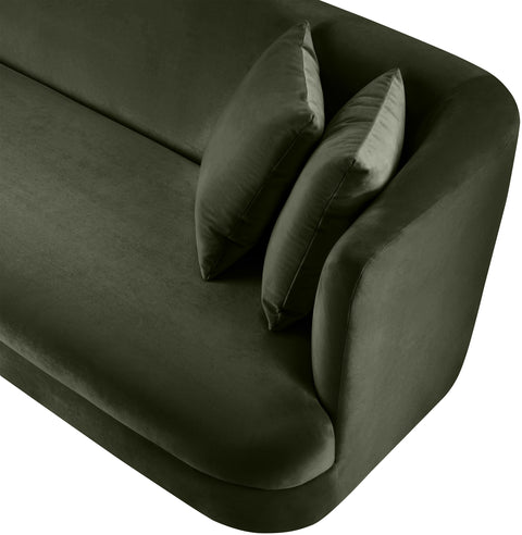 Jolie 66" Green Velvet Upholstered Loveseat, 1 Piece
