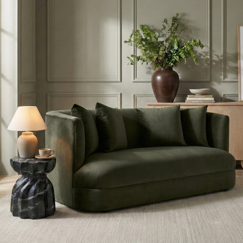 Jolie 66" Green Velvet Upholstered Loveseat, 1 Piece