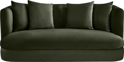 Jolie 66" Green Velvet Upholstered Loveseat, 1 Piece