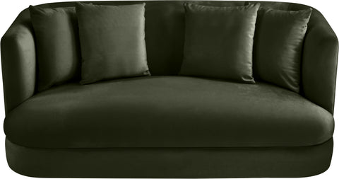 Jolie 66" Green Velvet Upholstered Loveseat, 1 Piece