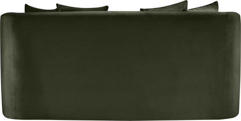 Jolie 66" Green Velvet Upholstered Loveseat, 1 Piece