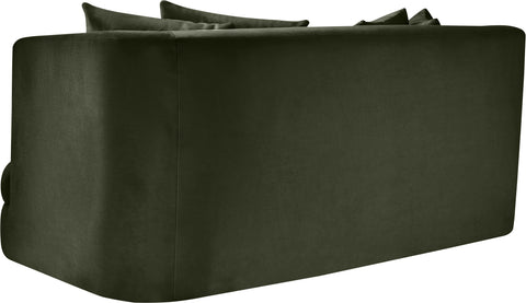 Jolie 66" Green Velvet Upholstered Loveseat, 1 Piece