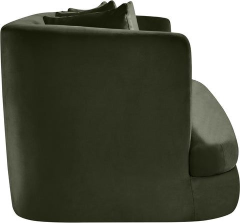 Jolie 66" Green Velvet Upholstered Loveseat, 1 Piece