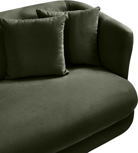 Jolie 66" Green Velvet Upholstered Loveseat, 1 Piece