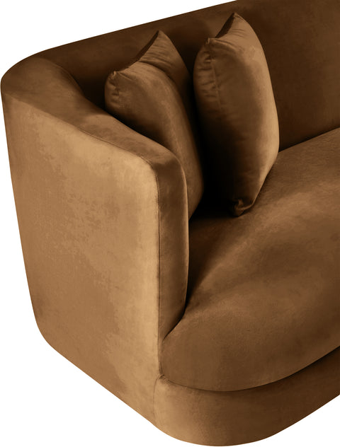 Jolie 93.5" Saddle Velvet Upholstered Sofa, 1 Piece