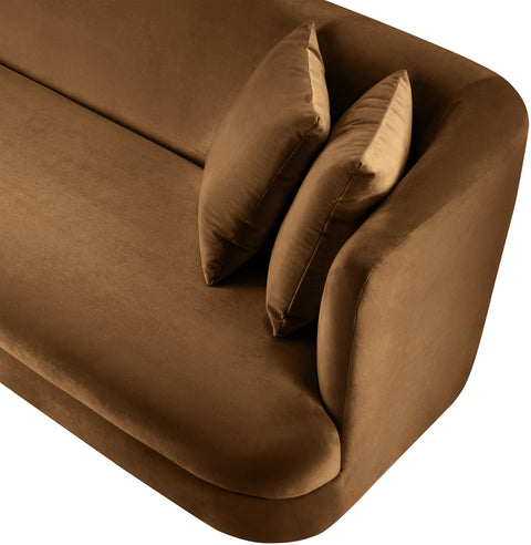 Jolie 93.5" Saddle Velvet Upholstered Sofa, 1 Piece