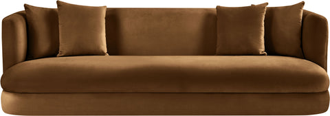 Jolie 93.5" Saddle Velvet Upholstered Sofa, 1 Piece