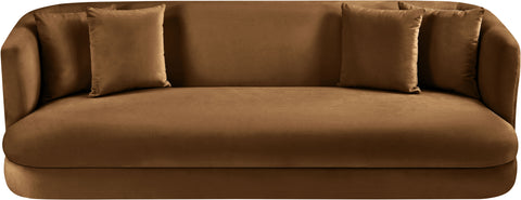 Jolie 93.5" Saddle Velvet Upholstered Sofa, 1 Piece