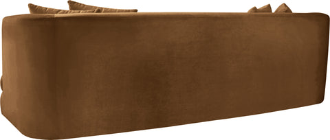 Jolie 93.5" Saddle Velvet Upholstered Sofa, 1 Piece