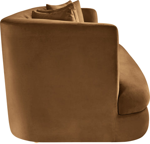 Jolie 93.5" Saddle Velvet Upholstered Sofa, 1 Piece