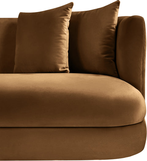 Jolie 93.5" Saddle Velvet Upholstered Sofa, 1 Piece