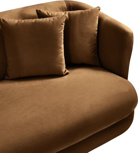 Jolie 93.5" Saddle Velvet Upholstered Sofa, 1 Piece