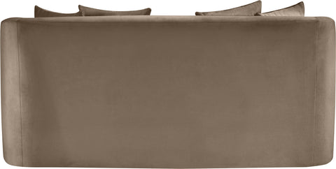 Jolie 66" Taupe Velvet Upholstered Loveseat, 1 Piece