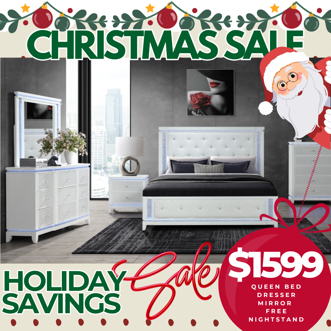 crystal luxe led bedroom set holiday edition