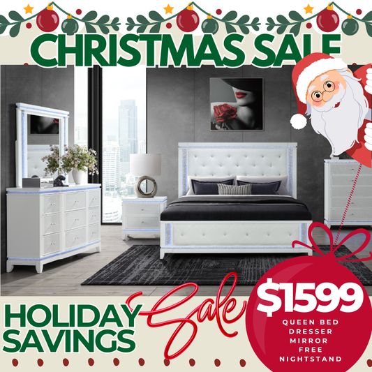 Crystal Luxe LED Bedroom Set Holiday Edition