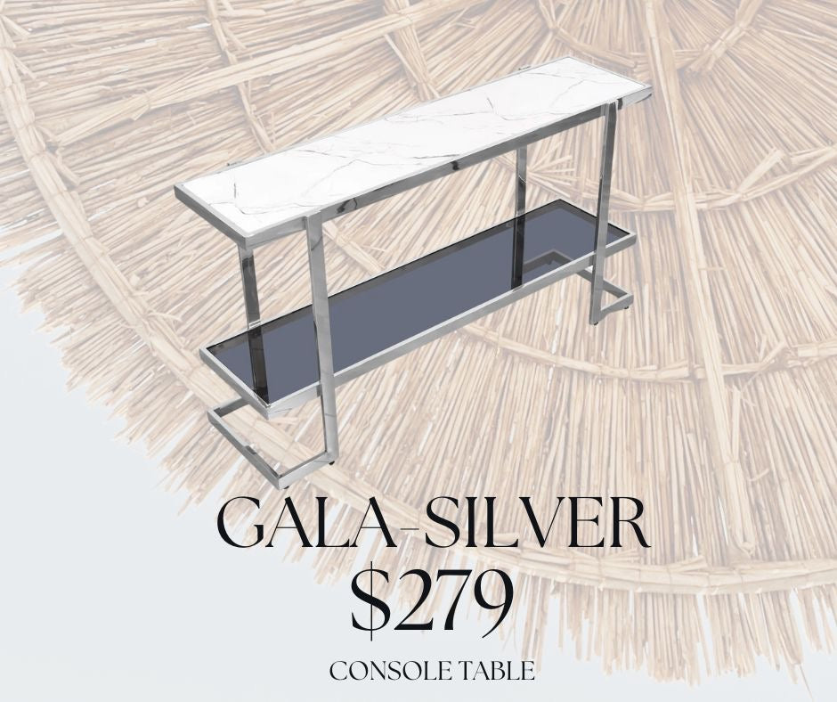 gala silver console table