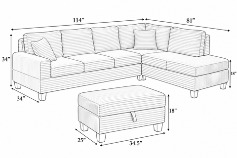 Wren Cream Sectional Set
