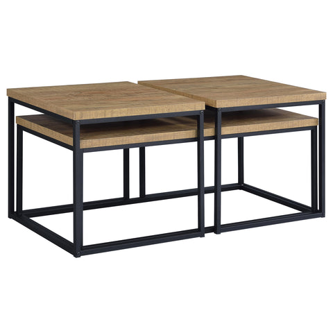 Gislen 3-piece Engineered Wood Coffee Table Set Mango and Black