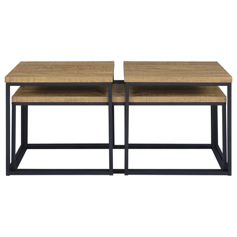 Gislen 3-piece Engineered Wood Coffee Table Set Mango and Black