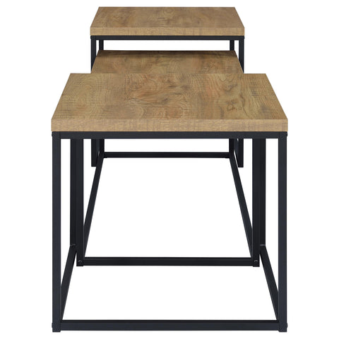Gislen 3-piece Engineered Wood Coffee Table Set Mango and Black