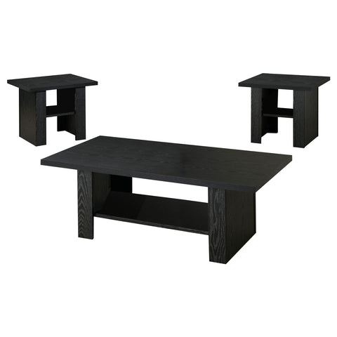 Livia 3-piece Engineered Wood Coffee Table Set Black OakBlack Oak