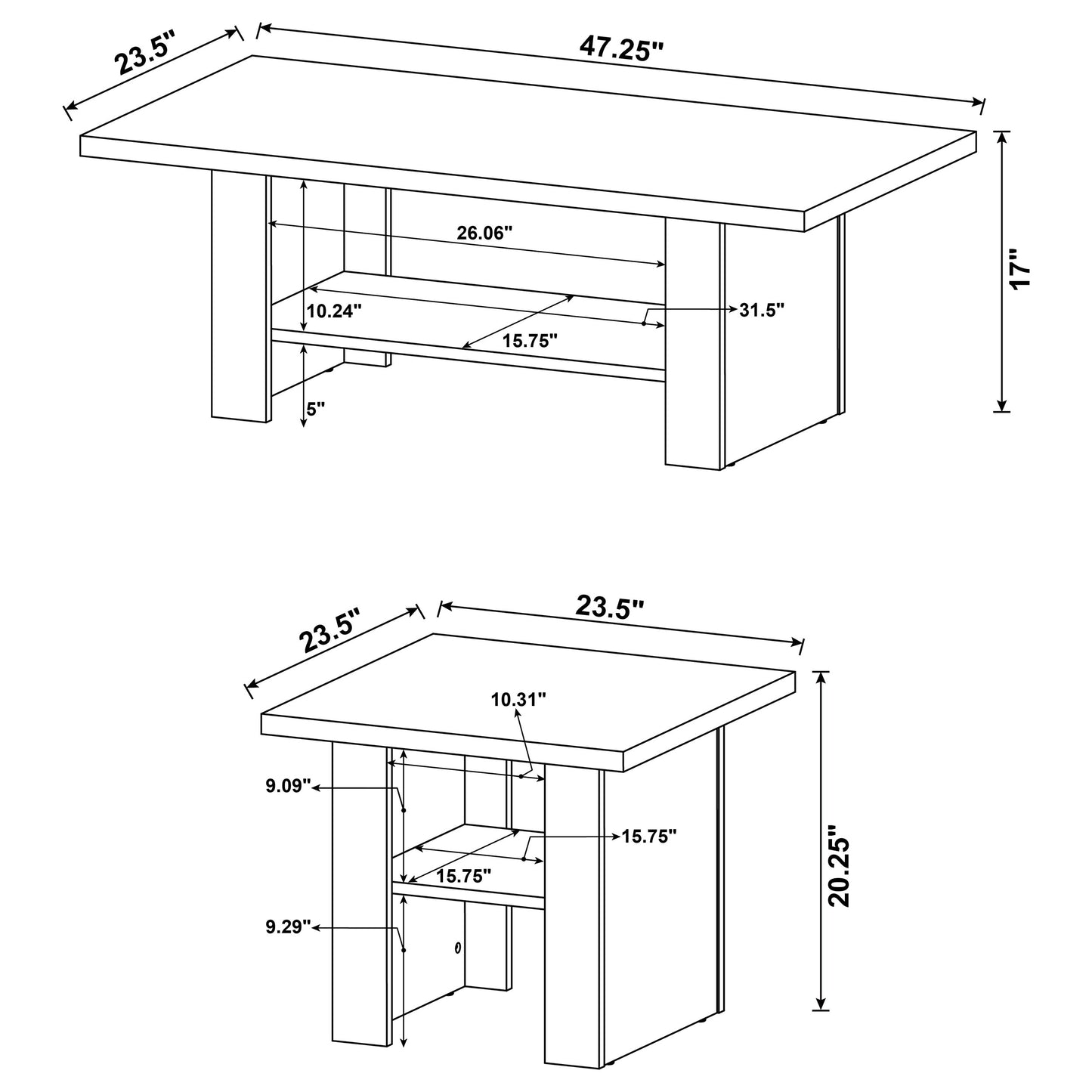 3 pc coffee table set