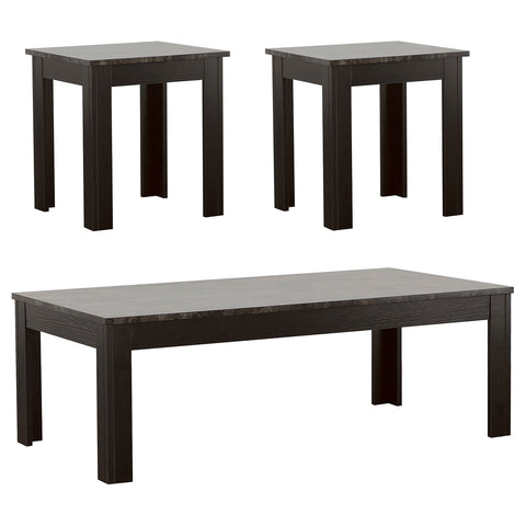 Sadie 3-piece Faux Marble Top Coffee Table Set GreyGrey Faux Marble