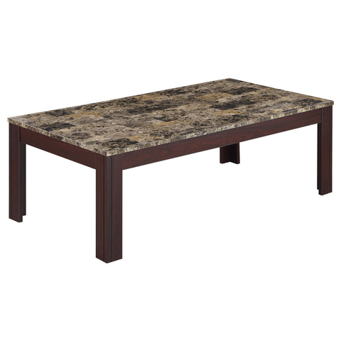 Sadie 3-piece Faux Marble Top Coffee Table Set BrownBrown Faux Marble