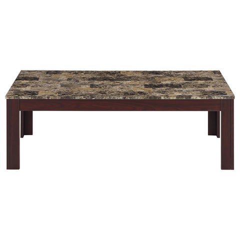 Sadie 3-piece Faux Marble Top Coffee Table Set BrownBrown Faux Marble