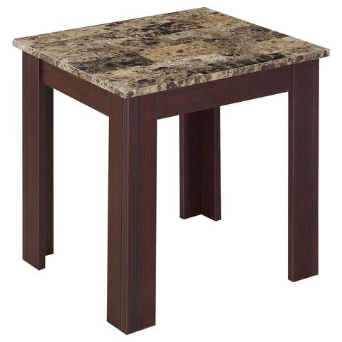 Sadie 3-piece Faux Marble Top Coffee Table Set BrownBrown Faux Marble