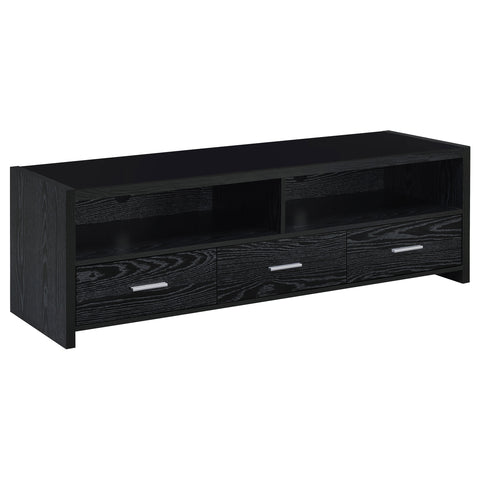 Ellie 3-drawer Engineered Wood 62" TV Stand Black OakBlack Oak