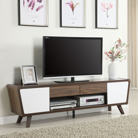 Jackson 2-door Engineered Wood 74" TV Stand Dark WalnutDark Walnut
