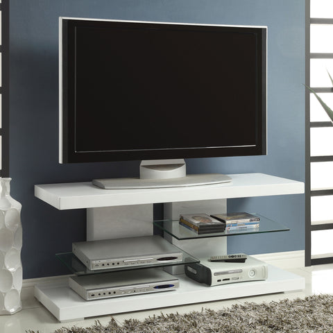 Jaden 2-shelf Wood 47" TV Stand White High GlossWhite High Gloss