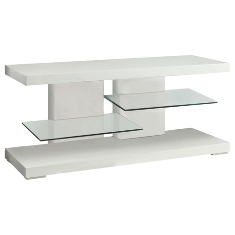 Jaden 2-shelf Wood 47" TV Stand White High GlossWhite High Gloss