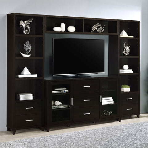 Burkhart 4-piece 60" TV Entertainment Center CappuccinoCappuccino
