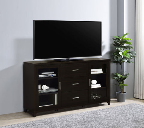 Burkhart 2-door Engineered Wood 60" TV Stand CappuccinoCappuccino